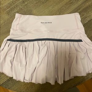 Light purple gold hinge pleated tennis skirt